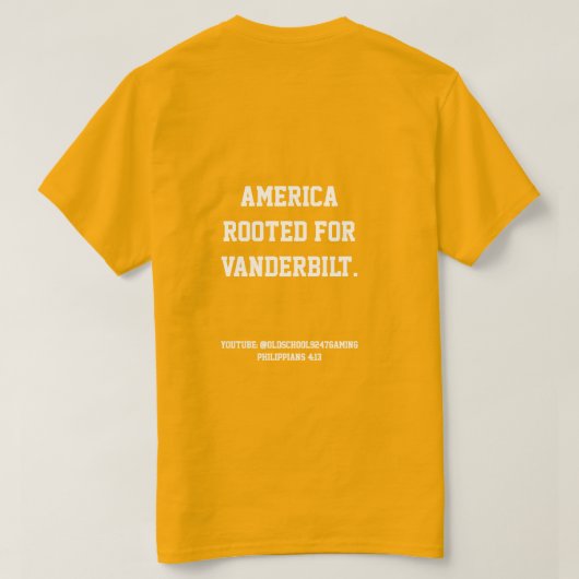 Vanderbilt Commodores 2025 T-shirt (Design achterkant)
