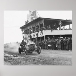 Vanderbilt Cup-autorace, 1908. Oude foto Poster