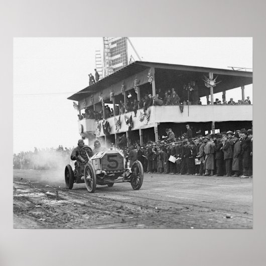 Vanderbilt Cup-autorace, 1908. Oude foto Poster (Voorkant)