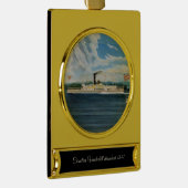 Vanderbilt stoomboot 1847 verguld banner ornament (Rechts)