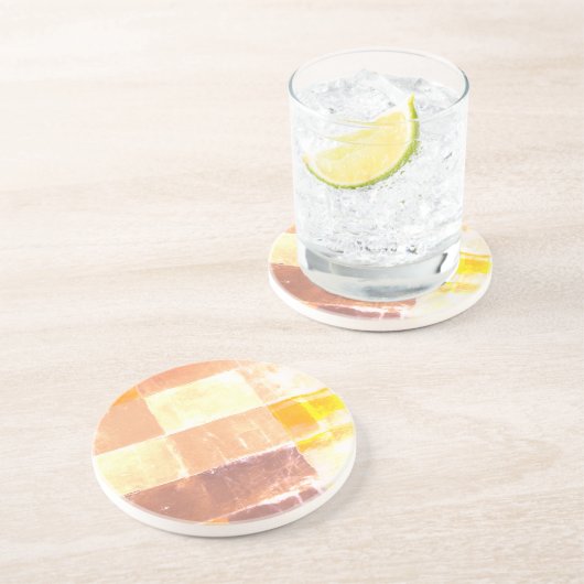 Vandretti Gele zachte kleuren Zandsteen Onderzetter (Zijkant)
