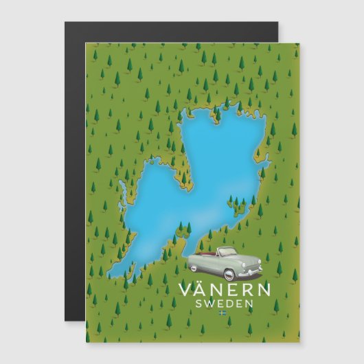 Vänern Zweden meer kaart (Voorkant / Achterkant)