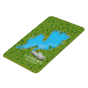 Vänern Zweden meer kaart Magneet