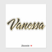 Vanessa black gold Lettering Aufkleber Sticker (Vel)