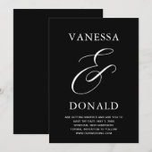 Vanessa Black Modern Huwelijk Save The Date (Voorkant / Achterkant)