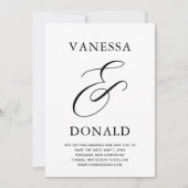 Vanessa Black White Moderne Trouwdag Save The Date (Voorkant)
