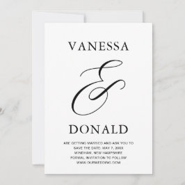 Vanessa Black White Moderne Trouwdag Save The Date