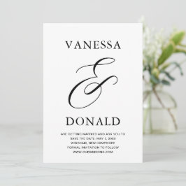 Vanessa Black White Moderne Trouwdag Save The Date