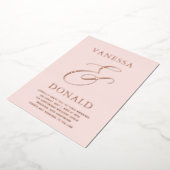 Vanessa Blush Roze Moderne bruiloft Folie Uitnodiging (Gedraaid)