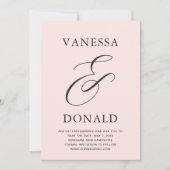 Vanessa Blush Roze Moderne bruiloft Save The Date (Voorkant)
