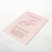 Vanessa Blush Roze Moderne bruiloft Save the Date Folie Uitnodiging (Gedraaid)