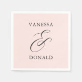 Vanessa Blush Roze Moderne bruiloft Servet (Voorkant)