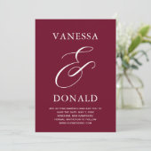 Vanessa Bourgondië Modern Wedding Save The Date (Staand voorkant)