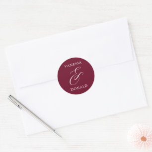 Vanessa Burgundy Moderne Trouw Ronde Sticker
