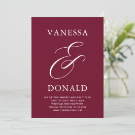 Vanessa Burgundy Moderne Trouw Save The Date