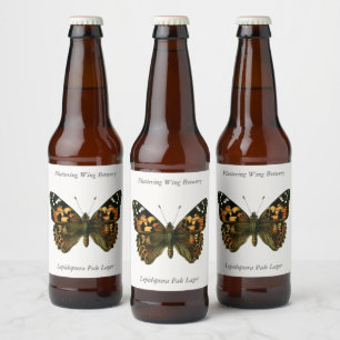 Vanessa cardui - De gefinteerde dame Butterfly Bee Bier Etiket