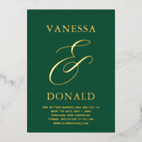 Vanessa Emerald Green Modern Wedding Save the Date
