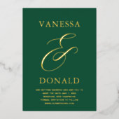 Vanessa Emerald Green Modern Wedding Save the Date Folie Uitnodiging (Voorkant)
