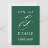 Vanessa Emerald Green Moderne bruiloft Kaart (Voorkant)