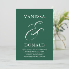 Vanessa Emerald Green Moderne bruiloft Kaart