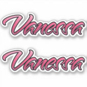 Vanessa faded pink Aufkleber Sticker Stickerset (Voorkant)