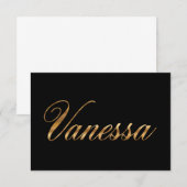 Vanessa gold Design Lettering Karte (Voorkant / Achterkant)