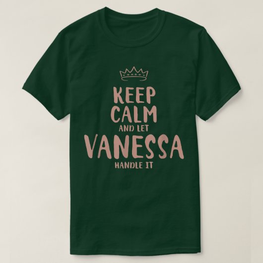Vanessa Keep Calm Specialized Name Friends Funny T-shirt (Design voorkant)