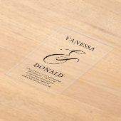 Vanessa Modern Wedding Acryl Uitnodigingen (Laagn)