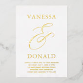 Vanessa Modern Wedding Folie Uitnodiging (Voorkant)