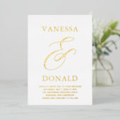 Vanessa Modern Wedding Folie Uitnodiging (Staand Voorkant)
