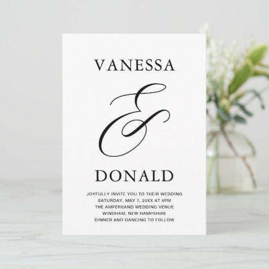 Vanessa Modern Wedding Kaart (Staand voorkant)