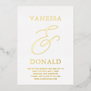 Vanessa Modern Wedding Save the Date Folie Uitnodiging