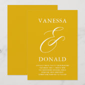 Vanessa Mosterd Geel Moderne bruiloft Kaart (Voorkant / Achterkant)