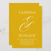 Vanessa Mosterd Geel Moderne bruiloft Save The Date (Voorkant / Achterkant)