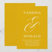 Vanessa Mosterd Gele Moderne Trouwdag Save The Date (Voorkant / Achterkant)