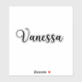 Vanessa Naam - Handgeschreven kalligrafie Sticker (Vel)