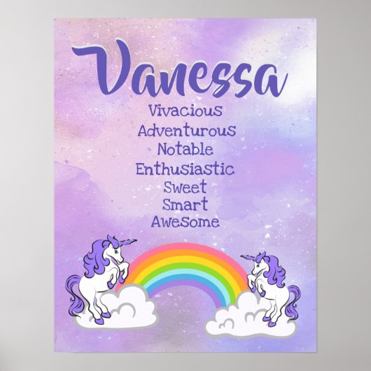 Vanessa Name Poster (Voorkant)