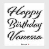 Vanessa Name Vorname black Sticker Geburtstag (Vel)
