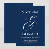 Vanessa Navy Blue Moderne Trouw  Save The Date (Voorkant / Achterkant)