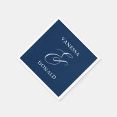 Vanessa Navy Blue Moderne Trouw  Servet (Hoek)