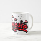 Vanessa red Heart Graffiti Tasse Kaffeetasse Koffiemok (Voorkant rechts)