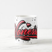 Vanessa red Heart Graffiti Tasse Kaffeetasse Koffiemok (Center)
