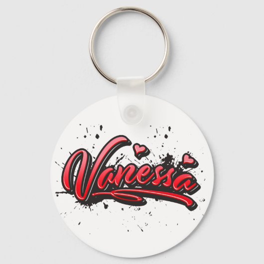 Vanessa rode Hart Graffiti sleutelhanger (Voorkant)