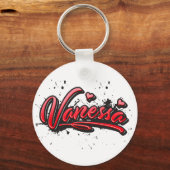 Vanessa rode Hart Graffiti sleutelhanger (Voorkant)