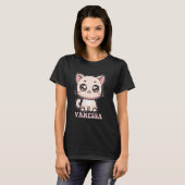 Vanessa Schattige Kitty Cat Design voor meisjes Na T-shirt (Voorkant volledig)