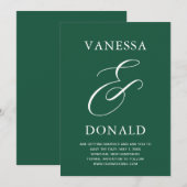 Vanessa Smaragdgroene Moderne Trouw Save The Date (Voorkant / Achterkant)