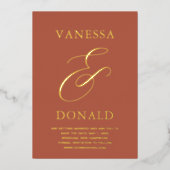 Vanessa Terracotta Modern Wedding Save the Date Folie Uitnodiging (Voorkant)