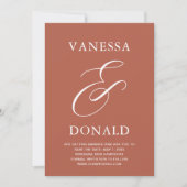 Vanessa Terracotta Moderne bruiloft Save The Date (Voorkant)