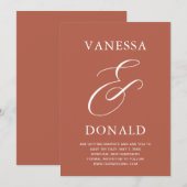Vanessa Terracotta Moderne bruiloft Save The Date (Voorkant / Achterkant)