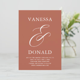 Vanessa Terracotta Moderne Trouw Save The Date